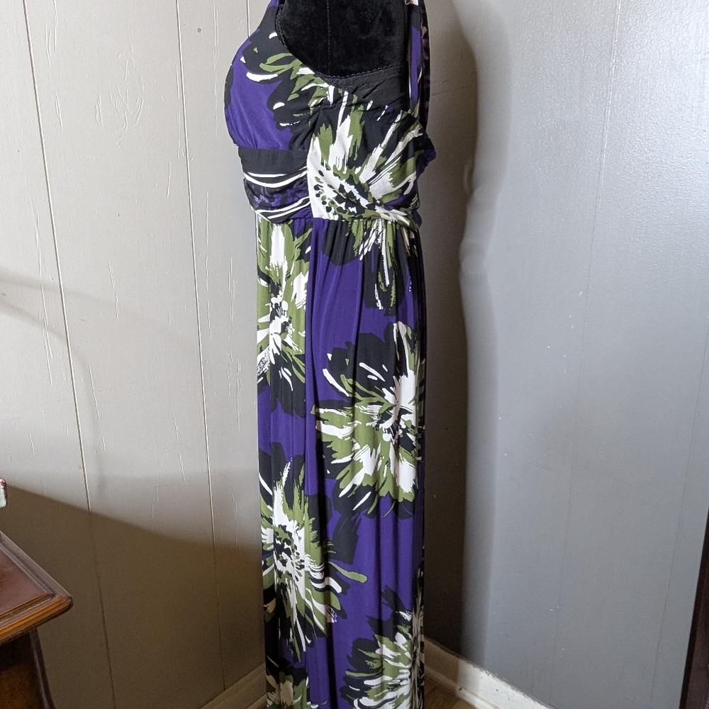 Floral Maxi Dress - Purple and Green - Picture 3 of 5